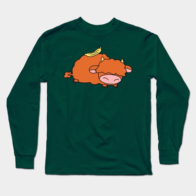 Banana Highland Cow Long Sleeve T-Shirt by saradaboru